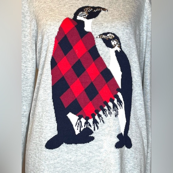 Crown & Ivy Cotton Penguin with Sequins Sweater - Picture 3 of 9